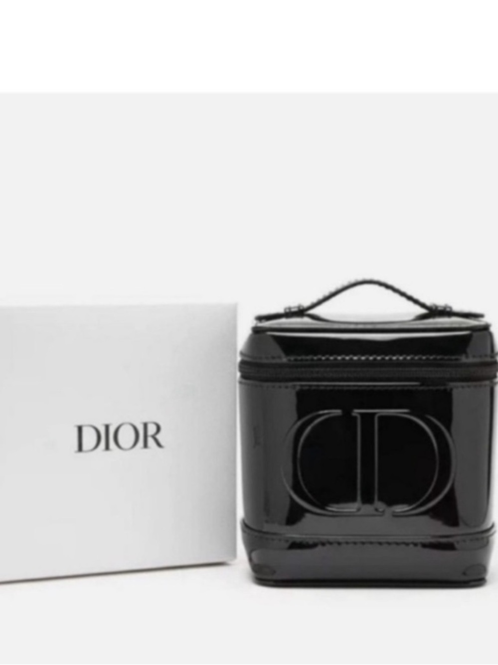 Dior Black Patent CD Embossed Vanity Case